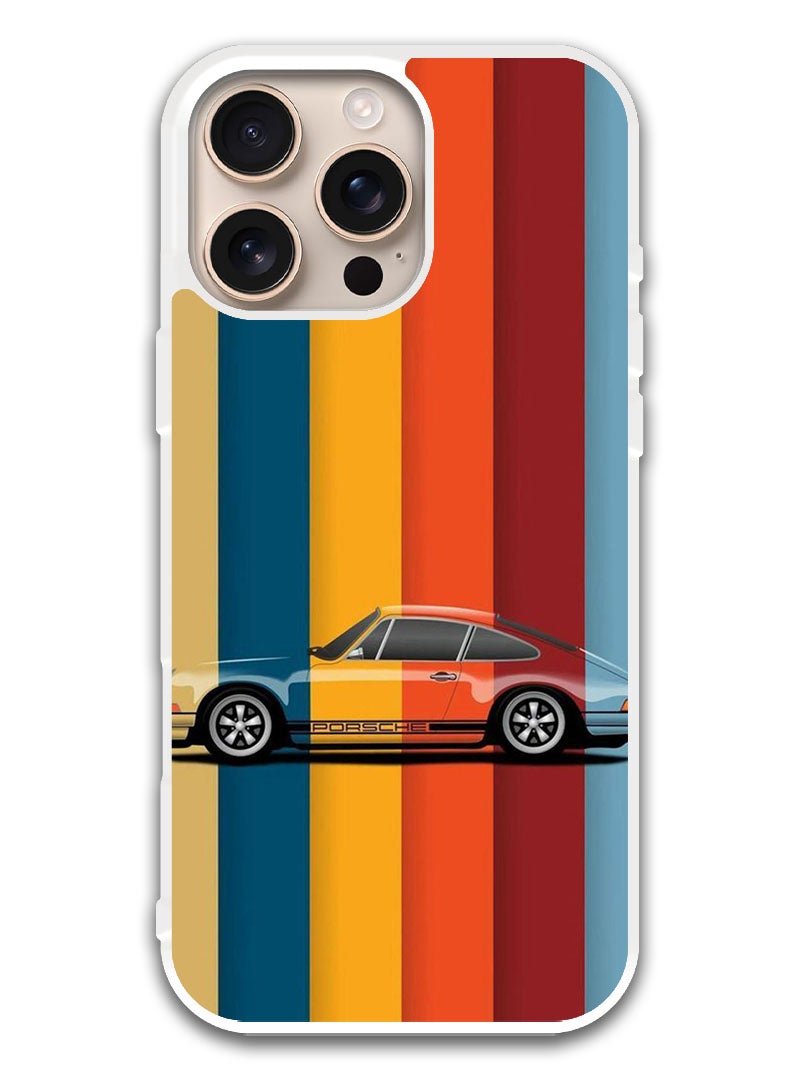 Theodor Protective Case Cover For APPLE IPHONE 16 Pro Vintage Porche (White Bumper) - Image 1