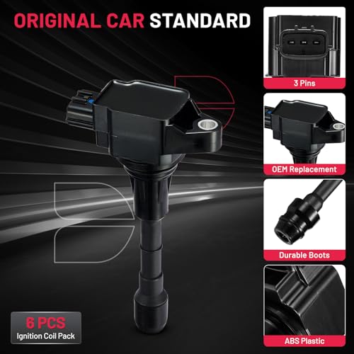 BDFHYK Ignition Coil Pack UF550 Set of 6 Compatible with Nissan Altima Maxima Murano Pathfinder Quest,Compatible with Infiniti EX35 FX35 Q50 2.5L 3.5L V6 Replacement for C1670 22448JA11C UF-550 - Image 5