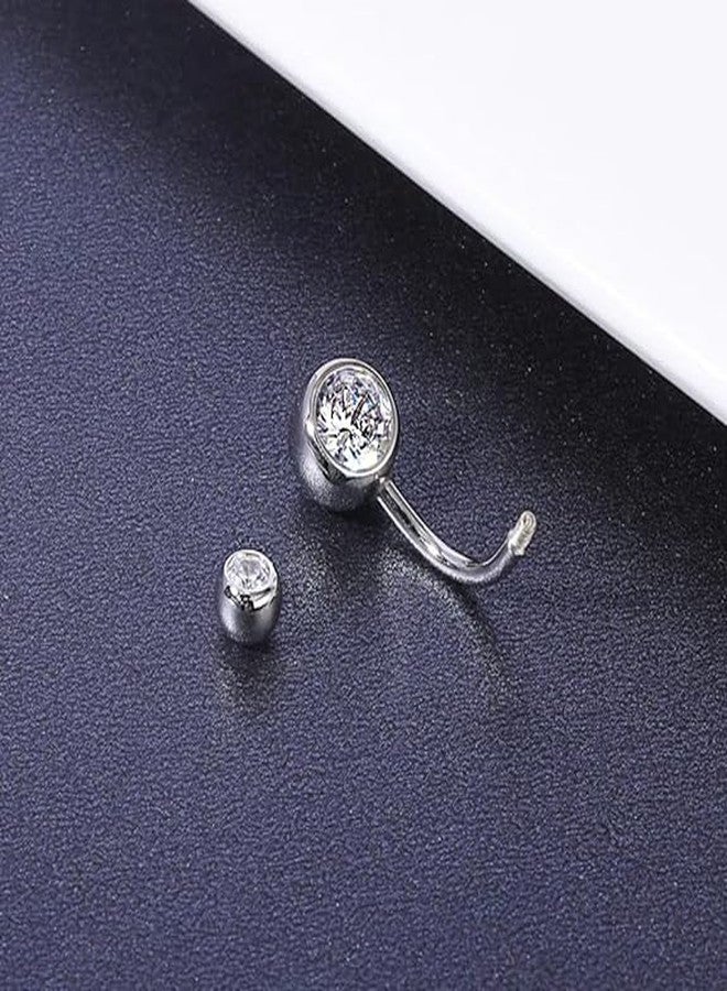 ITT Stainless Steel Crystal Belly Button Navel Ring For Women and Girls 1pc - Image 2