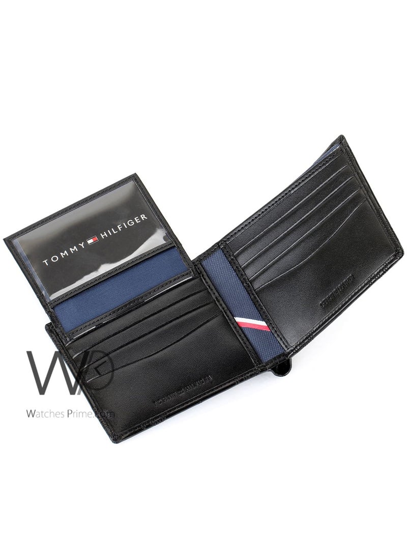 Tommy Hilfiger Denim Tommy Hilfiger Men's TH Logo Genuine Leather Wallet - Black - Patterned - Image 3