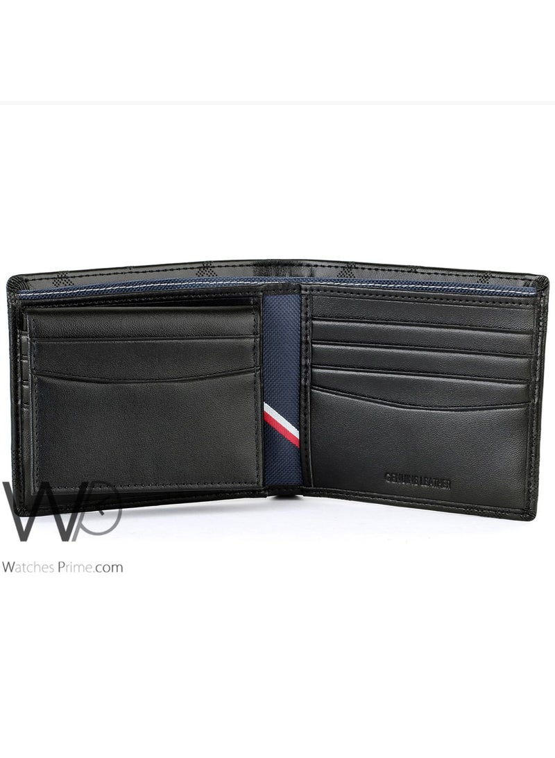 Tommy Hilfiger Denim Tommy Hilfiger Men's TH Logo Genuine Leather Wallet - Black - Patterned - Image 5