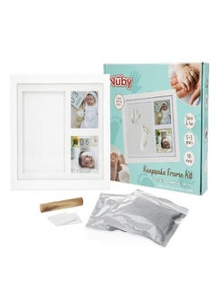 Nuby Nuby Baby Hand & Footprint Kit with Classic White Wooden Frame That Holds Two 3 x 3" Photos Plus 1 Clay Print Kit for Newborn Girls & Boys  - Image 4