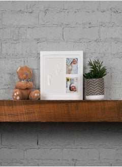 Nuby Nuby Baby Hand & Footprint Kit with Classic White Wooden Frame That Holds Two 3 x 3" Photos Plus 1 Clay Print Kit for Newborn Girls & Boys  - Image 3