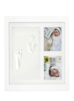 Nuby Nuby Baby Hand & Footprint Kit with Classic White Wooden Frame That Holds Two 3 x 3" Photos Plus 1 Clay Print Kit for Newborn Girls & Boys  - Image 2