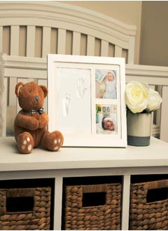 Nuby Nuby Baby Hand & Footprint Kit with Classic White Wooden Frame That Holds Two 3 x 3" Photos Plus 1 Clay Print Kit for Newborn Girls & Boys  - Image 5