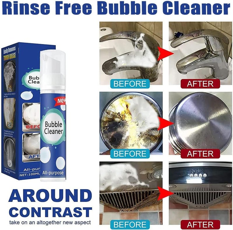Beedac Bubble Cleaner, 2023 New Beedac Cleaning Spray, Beedac Foam Cleaner, All Purpose Bubble Cleaner Foam Spray, Foaming Heavy Oil Stain Cleaner, for Kitchen, Oven, Stove, Grill (100ml, 3Pcs) - Image 3