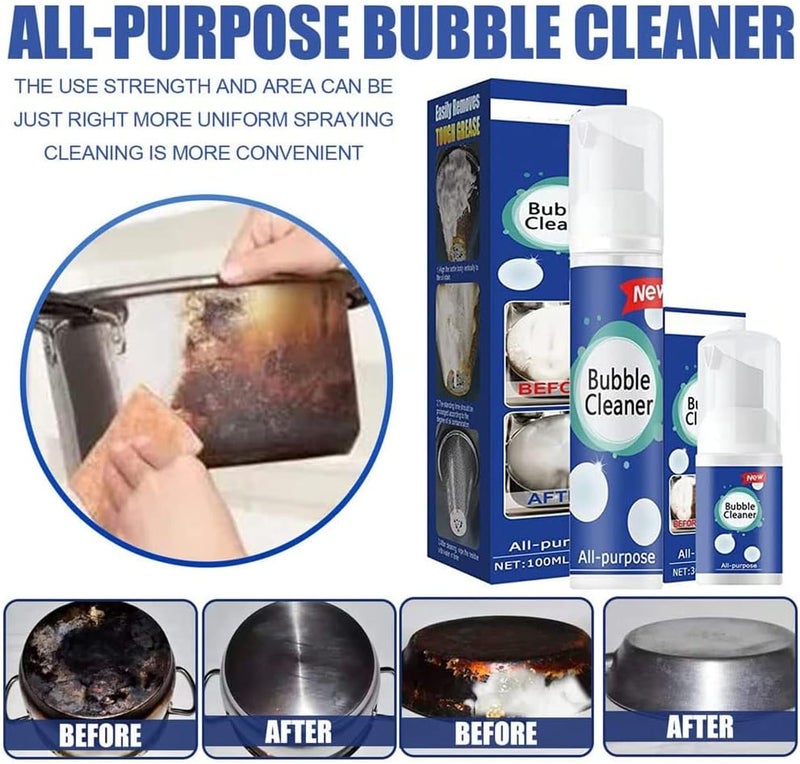 Beedac Bubble Cleaner, 2023 New Beedac Cleaning Spray, Beedac Foam Cleaner, All Purpose Bubble Cleaner Foam Spray, Foaming Heavy Oil Stain Cleaner, for Kitchen, Oven, Stove, Grill (100ml, 3Pcs) - Image 2