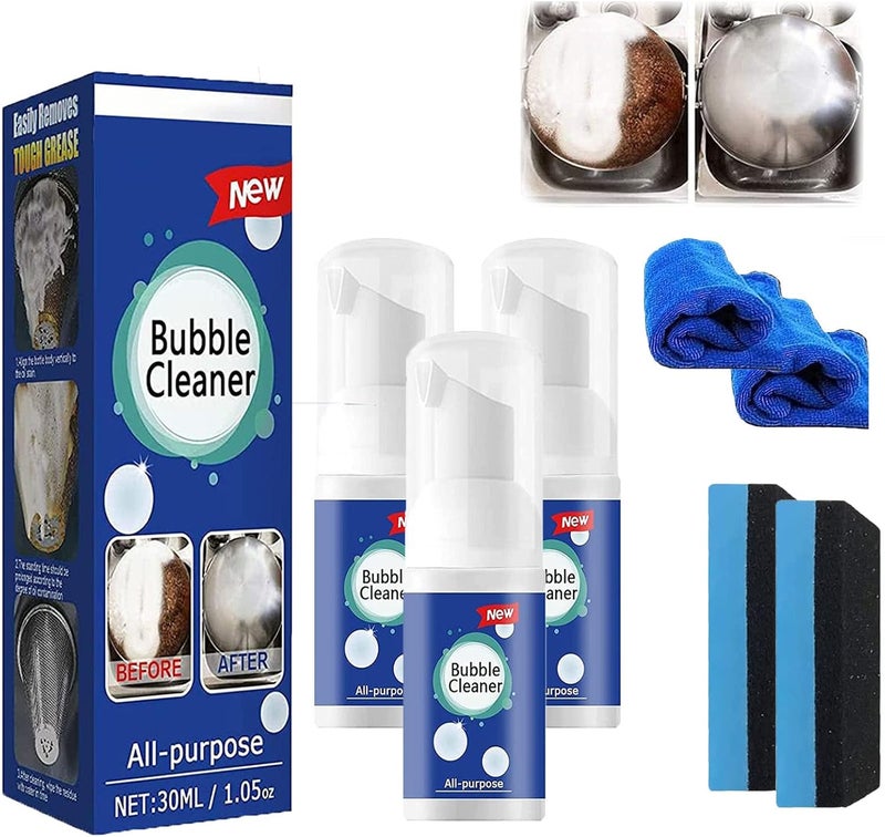 Beedac Bubble Cleaner, 2023 New Beedac Cleaning Spray, Beedac Foam Cleaner, All Purpose Bubble Cleaner Foam Spray, Foaming Heavy Oil Stain Cleaner, for Kitchen, Oven, Stove, Grill (100ml, 3Pcs) - Image 1