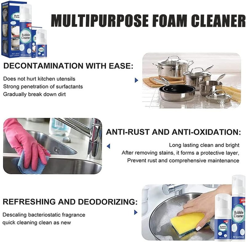Beedac Bubble Cleaner, 2023 New Beedac Cleaning Spray, Beedac Foam Cleaner, All Purpose Bubble Cleaner Foam Spray, Foaming Heavy Oil Stain Cleaner, for Kitchen, Oven, Stove, Grill (100ml, 3Pcs) - Image 5