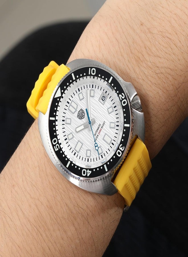 watchdives Rubber Waffle Watch Band, Soft Rubber Watch Strap Waterproof Replacement Dive Watchbands with Two Fixing Loops for Men & Women (Yellow-Fast Release, 22mm) - Image 2