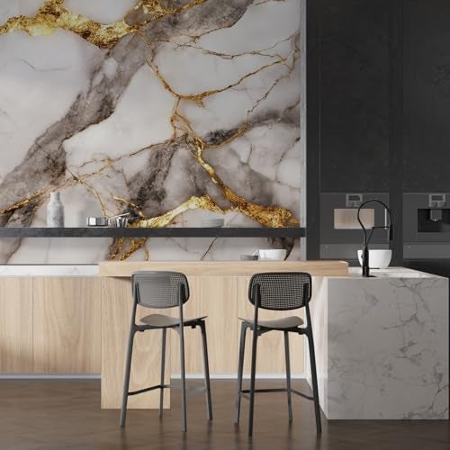 REXOTEX Marble Vinyl Contact Paper for Countertop – 60x200 CM Waterproof Peel & Stick Wallpaper, Self-Adhesive Granite Film for Kitchen, Bathroom, Furniture, Wall Renovation (Pack of 2) - Image 3