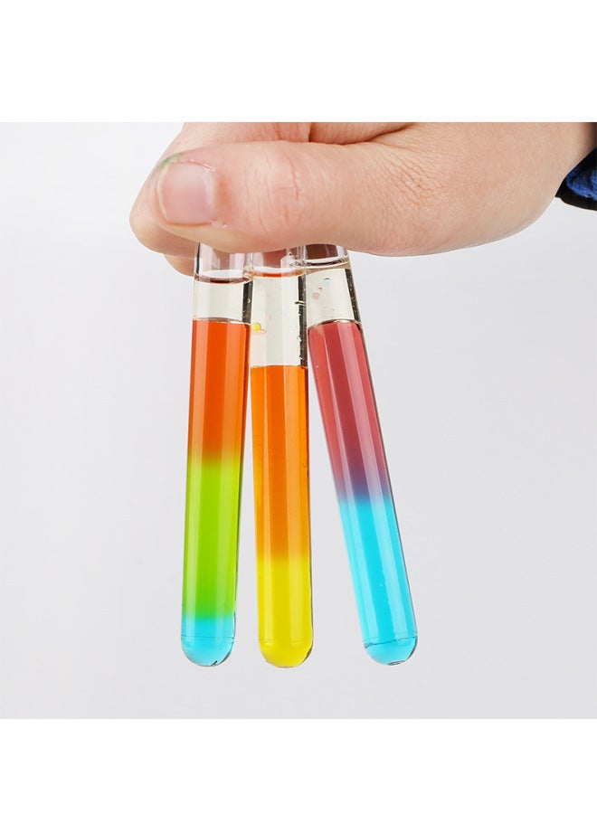 Pigment Children's Experiment Rainbow Suit Color Change Scientific Test Tube Rack Ternary Color Kindergarten Teaching Aids-Specification:Rainbow Experiment Set [contains 10ml Of 7-color Pigments, Red Test Tube Rack, Test Tube Stoppers In Random Colors]