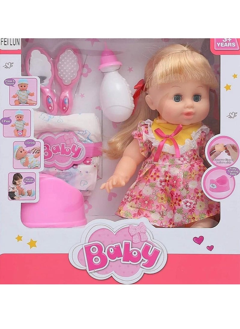 child toy Pony Baby Doll Toy For Girls (Multi-Colored) Is A Suitable Gift For Children That Enables Them To Learn How To Change Clothes, Use The Toilet, And Make-Up (The Shape Of The Doll’S Clothes May Vary)  - Image 2