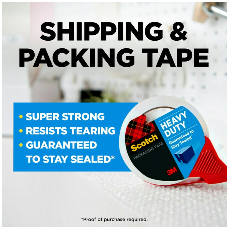 Scotch  Scotch Heavy Duty Shipping and Moving Packing Tape, Clear, Packing and Moving Supplies, 1.88 in. x 54.6 yd., 4 Tape Rolls with 4 Dispensers  - Image 2