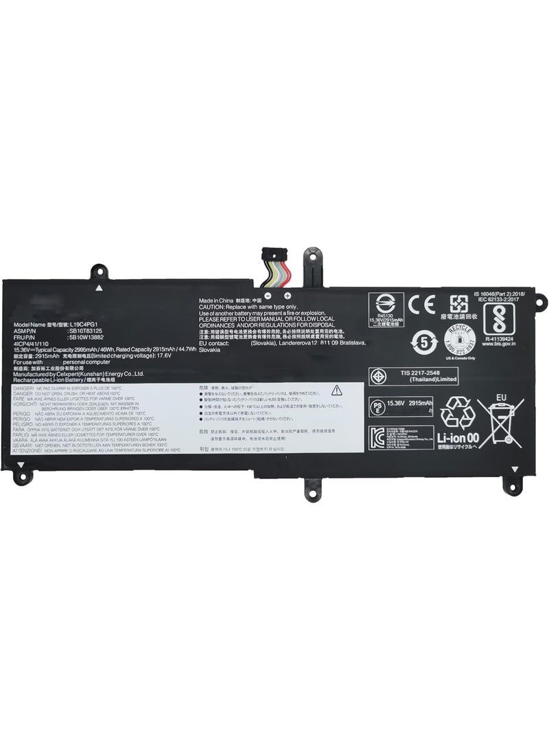 Terabyte بطارية بديلة لـ 5B10W13881، L19C4PG1، L19M4PG1، SB10T83124، SB10T83125، PN: 5B10W13881، L19C4PG1، L19M4PG1، SB10T83124، SB10T83125، 2900mAh - Image 1