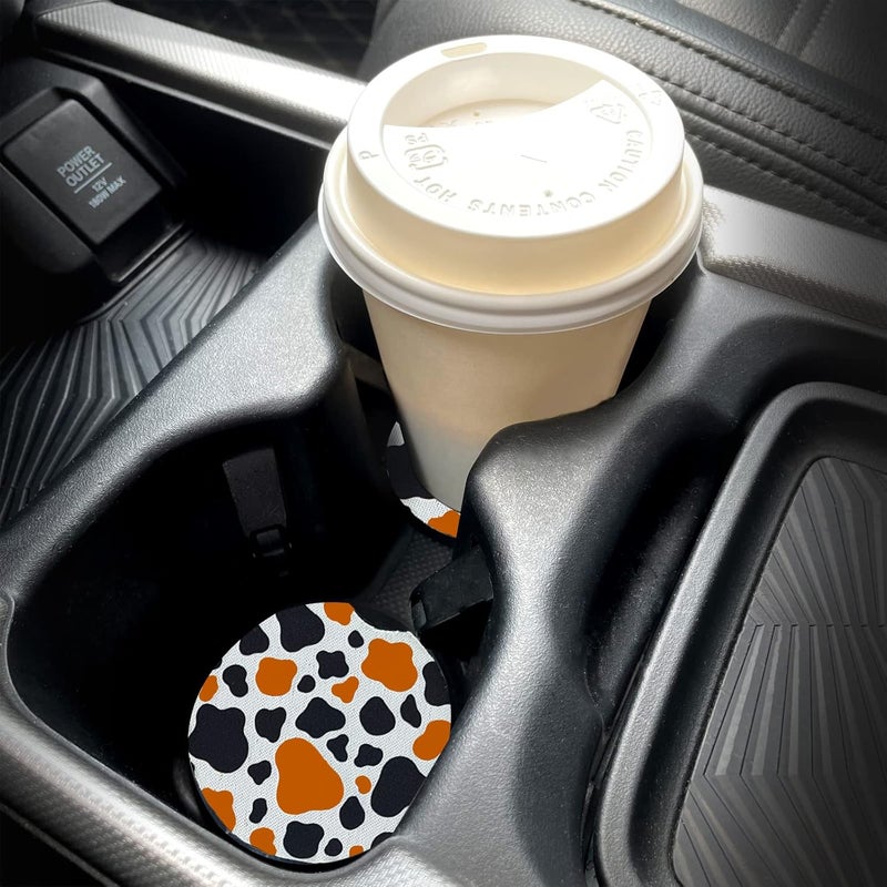 WOCOCN Cute Cup Holder Coasters for Your Car with Fingertip Grip, Auto Accessories for Women & Men,Pack of 2(Casual) - Image 2