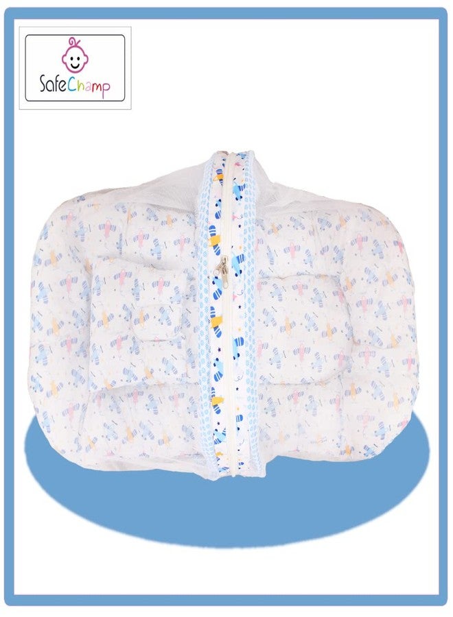 SafeChamp طقم مفروشات أطفال SafeChamp Lite Air مع ناموسية ووسادة (أزرق) - Image 4