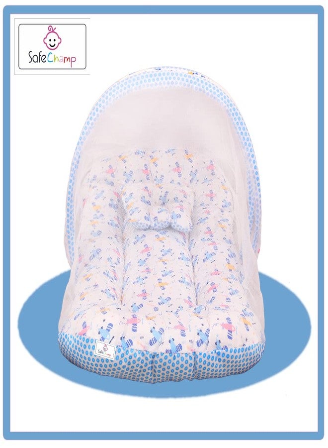 SafeChamp طقم مفروشات أطفال SafeChamp Lite Air مع ناموسية ووسادة (أزرق) - Image 5