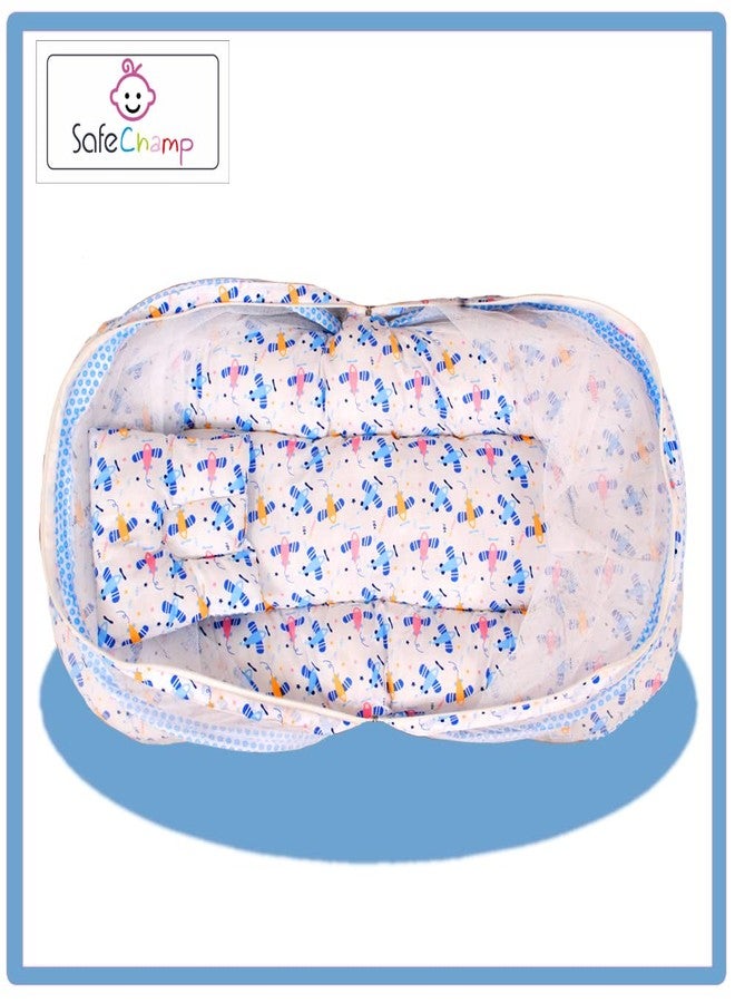 SafeChamp طقم مفروشات أطفال SafeChamp Lite Air مع ناموسية ووسادة (أزرق) - Image 3