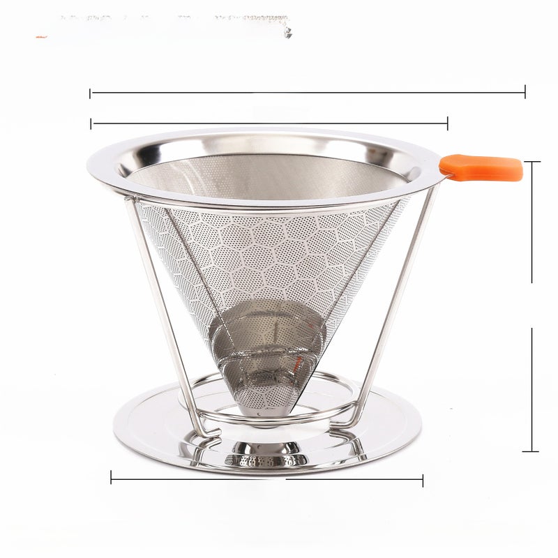 Stainless Steel Double-Layer Drip Coffee Filter 125 honeycomb single filter (1-4 parts) 