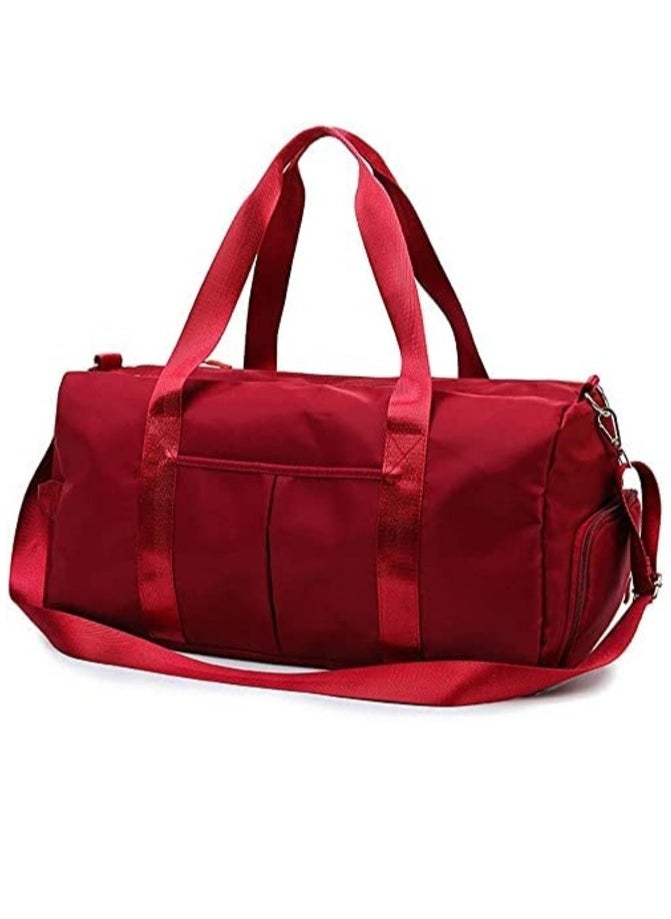 MahMir - Gym Bag with Shoes Compartment Sports Bag with Waterproof Pocket for Wet Towels Travel Duffel Bag for Men and Women by MahMir Red - Image 1