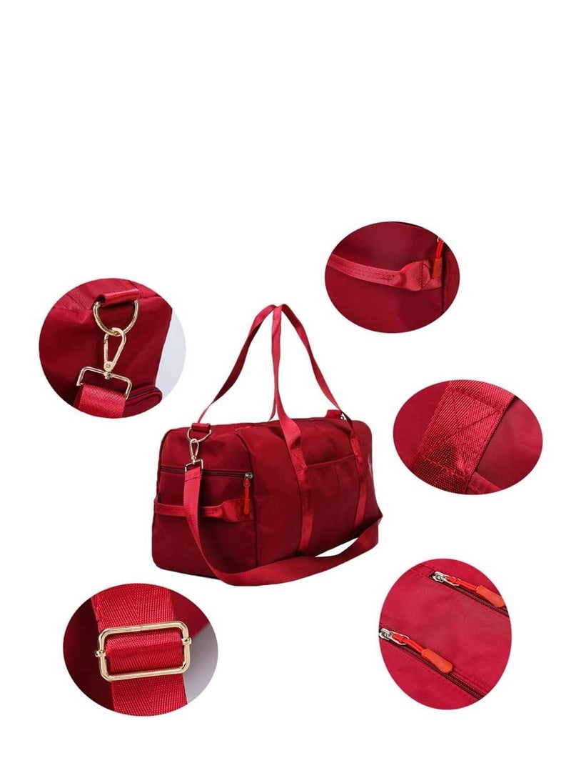MahMir - Gym Bag with Shoes Compartment Sports Bag with Waterproof Pocket for Wet Towels Travel Duffel Bag for Men and Women by MahMir Red - Image 1