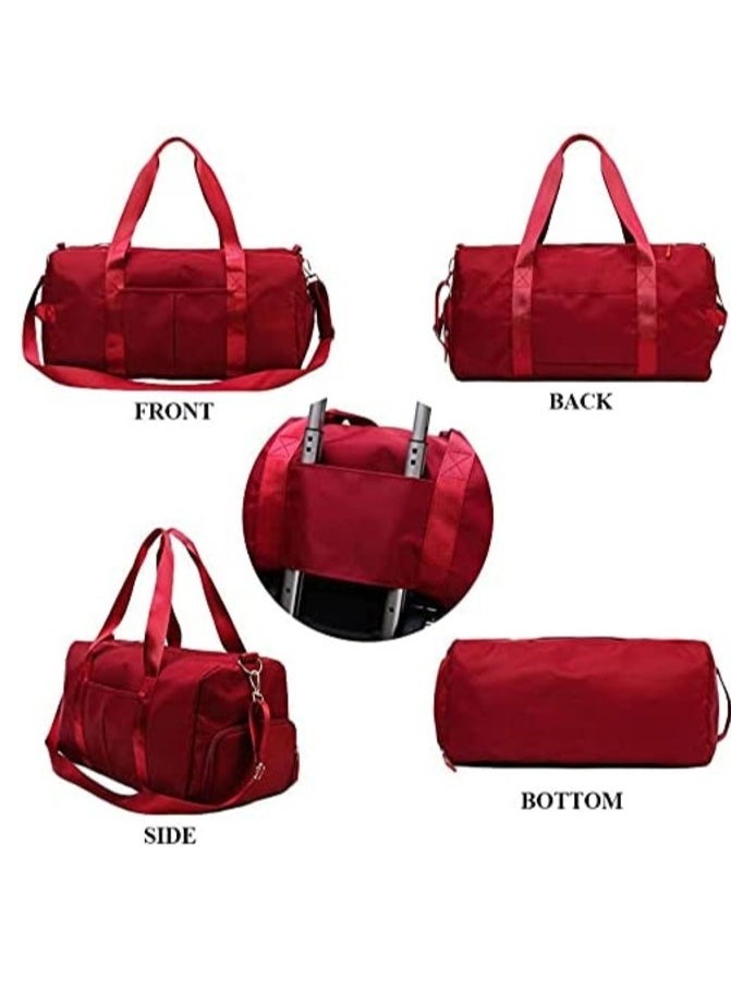 MahMir - Gym Bag with Shoes Compartment Sports Bag with Waterproof Pocket for Wet Towels Travel Duffel Bag for Men and Women by MahMir Red - Image 1