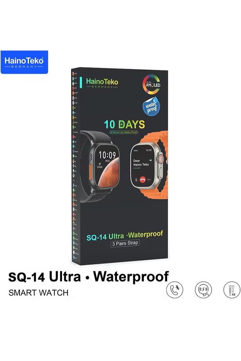 Haino Teko Haino Teko SQ-14 Ultra Smartwatch – AMOLED Display, Waterproof, 10-Day Battery, 3 Interchangeable Straps, Unisex Silver Design - Image 5