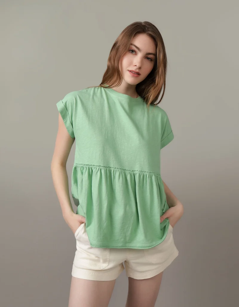 امريكان ايجل Casual Oversized Tie T-Shirt