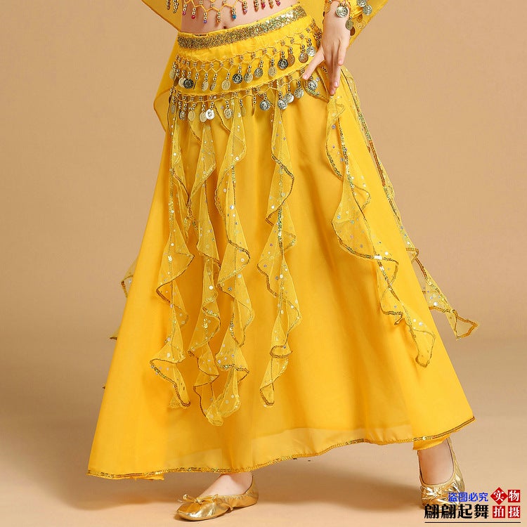 Children'S Belly Dance Performance Clothing Skirt Kidsren'S Indian Dance Performance Girl Xinjiang Toddler Ethnic Dance Colorful Dot Skirt - Image 4