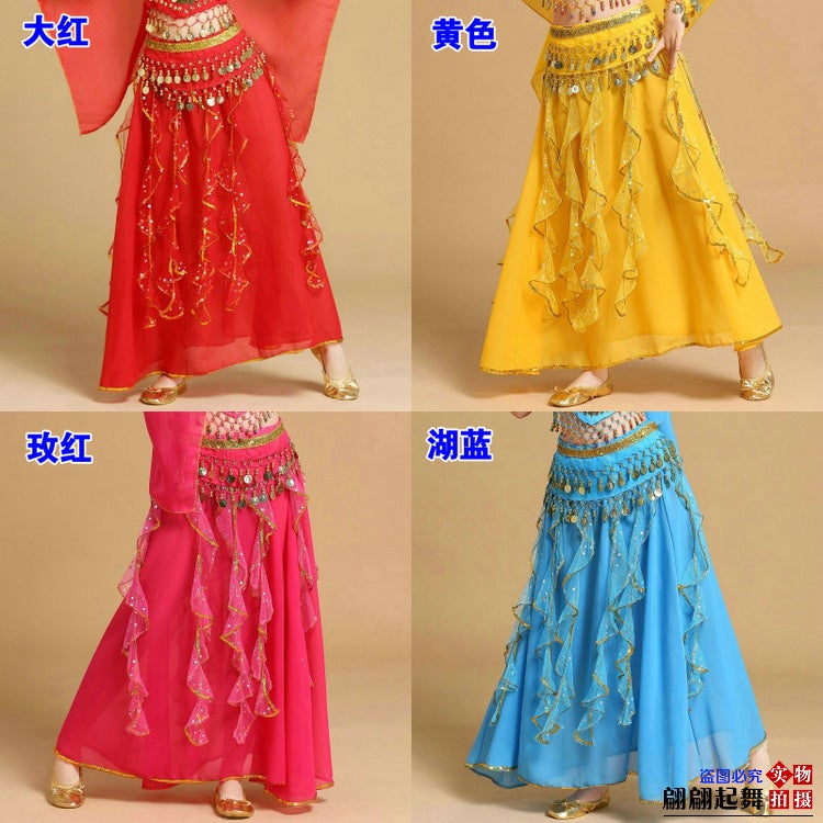Children'S Belly Dance Performance Clothing Skirt Kidsren'S Indian Dance Performance Girl Xinjiang Toddler Ethnic Dance Colorful Dot Skirt - Image 3