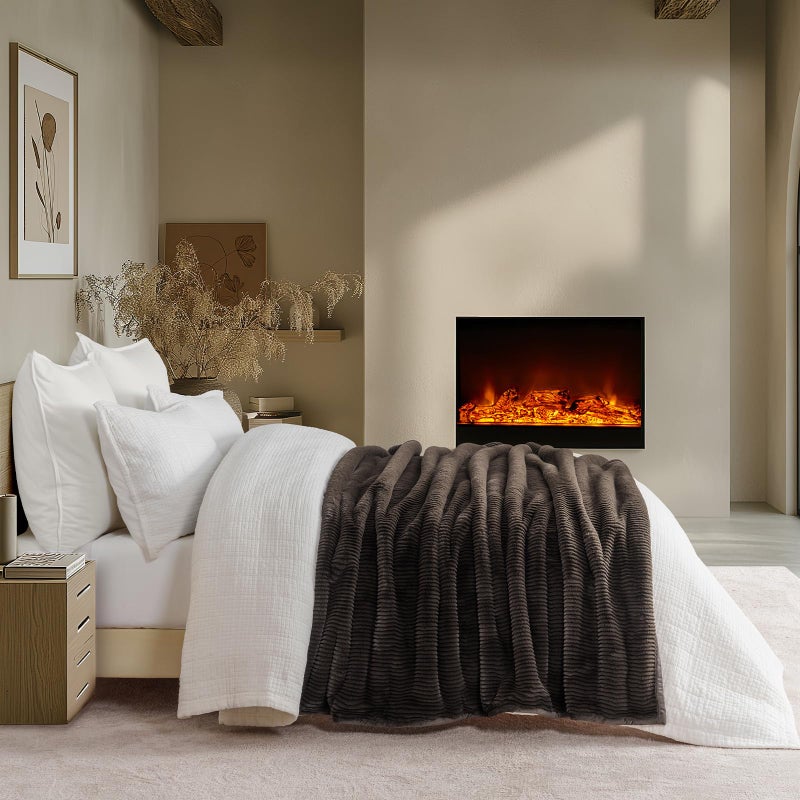 EVERGRACEHOME Ultra Soft Faux Fur Throw Blanket for Couch, Luxury Sculpted Texture Faux Rabbit Fur Blanket for Bed, Fluffy Thick Plush Warm Fuzzy Throw, 920GSM (Dark Brown, 60''x80'') - Image 4