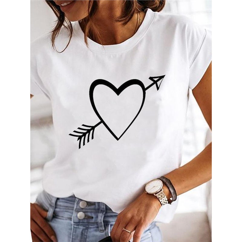 Short Sleeve Round Neck Number Printed T-Shirt Insect Women'S Butterfly Harajuku Clothing Explosion Black Women'S Dragonfly T-Shirt - Image 1