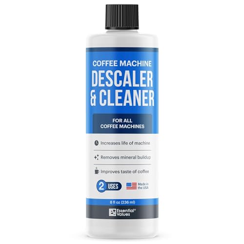 Essential Values Descaling Solution (8 fl oz / 236 ml) – Coffee Maker Cleaner for Nespresso, Keurig, Breville & More – Works on All Machines & Espresso Makers – Made in USA - Image 1