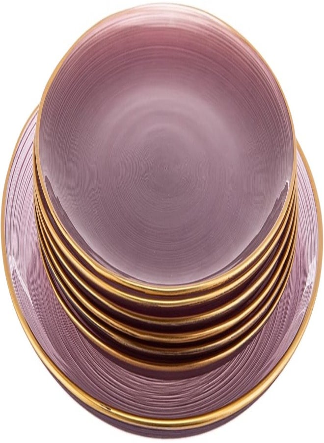 AKDC AKDC Glasscom 7Pcs Cake Set L(26Cm) Xw(26Cm) Xh(2Cm)/L(21Cm) Xw(21Cm) Xh(1Cm) Pink  - Image 4
