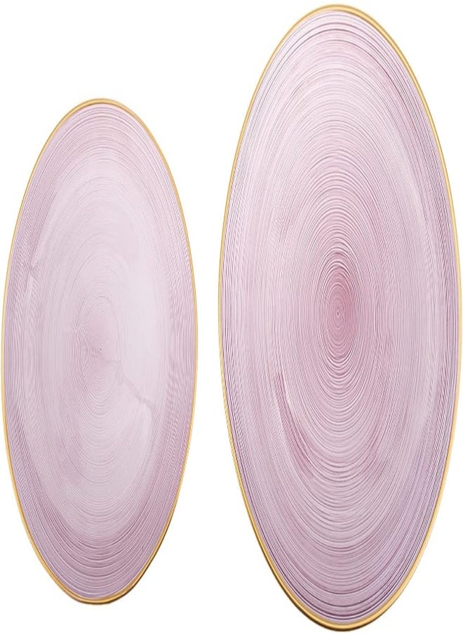 AKDC AKDC Glasscom 7Pcs Cake Set L(26Cm) Xw(26Cm) Xh(2Cm)/L(21Cm) Xw(21Cm) Xh(1Cm) Pink  - Image 5