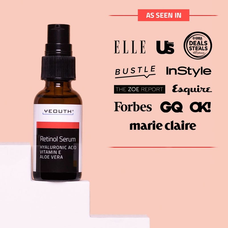 YEOUTH Retinol Serum for Face with Hyaluronic Acid & Vitamin E, Hydrating Retinol Face Serum, Skin Care Suitable for All Skin Types 1oz - Image 2