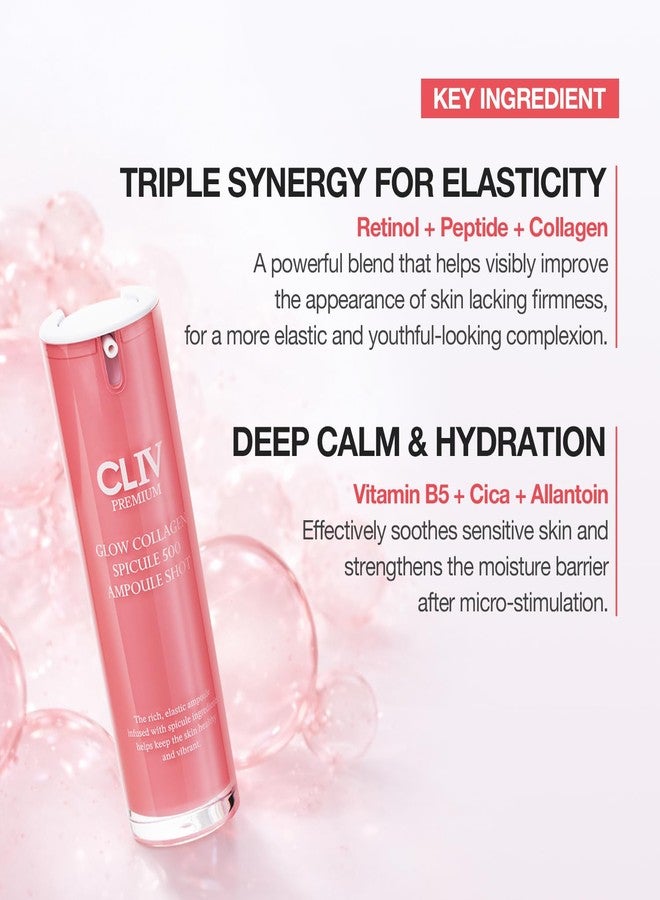 CLIV Glow Collagen Spicule 500 Ampoule - Micro-Spicule Delivery Facial Serum with Retinol, Peptide & Collagen - Korean Skincare for Radiant Glow & Reduced Appearance of Fine Lines - 1.01 fl. oz. - Image 5