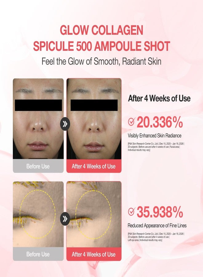 CLIV Glow Collagen Spicule 500 Ampoule - Micro-Spicule Delivery Facial Serum with Retinol, Peptide & Collagen - Korean Skincare for Radiant Glow & Reduced Appearance of Fine Lines - 1.01 fl. oz. - Image 3