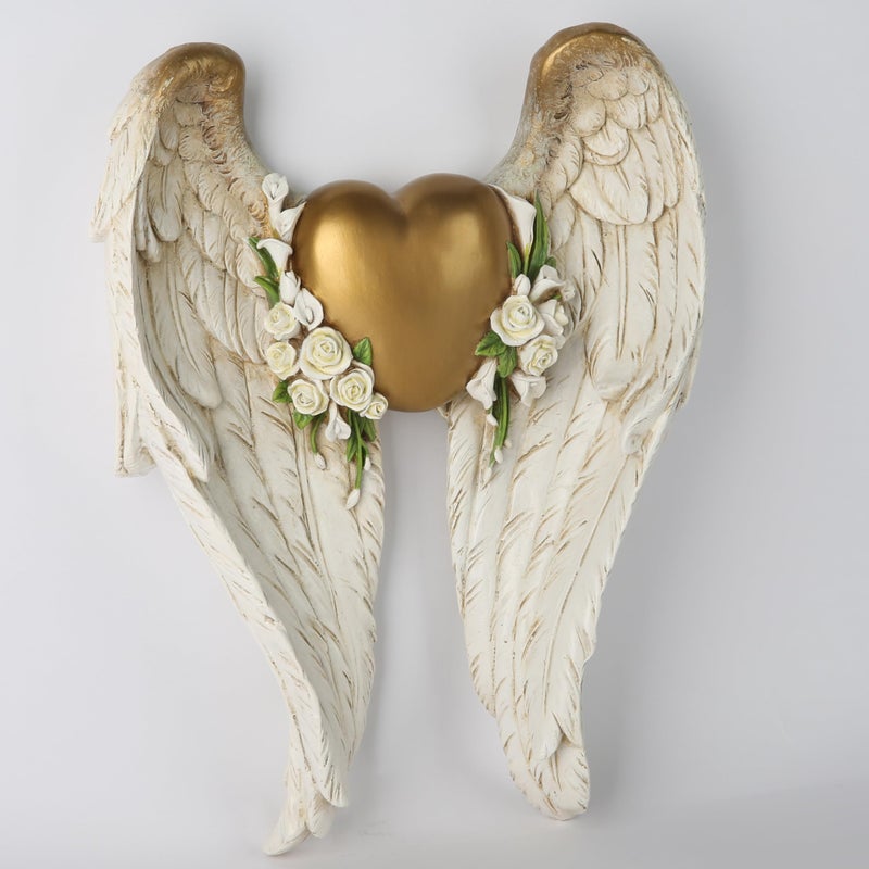 BC BUILDCLASSIC BC Home DÃ©cor Angel Wing DÃ©cor for Wall, Heart and Calla Decorations for Wedding, Guardian and Love sculpture for yourself, Angel Gift for Her, 11.75"H Handmade by Buildclassic - Image 3