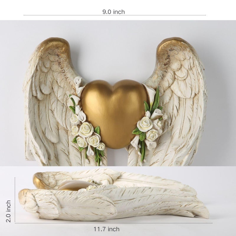 BC BUILDCLASSIC BC Home DÃ©cor Angel Wing DÃ©cor for Wall, Heart and Calla Decorations for Wedding, Guardian and Love sculpture for yourself, Angel Gift for Her, 11.75"H Handmade by Buildclassic - Image 2
