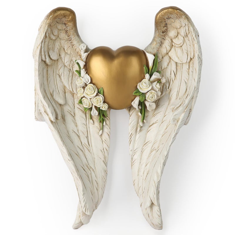 BC BUILDCLASSIC BC Home DÃ©cor Angel Wing DÃ©cor for Wall, Heart and Calla Decorations for Wedding, Guardian and Love sculpture for yourself, Angel Gift for Her, 11.75"H Handmade by Buildclassic - Image 1
