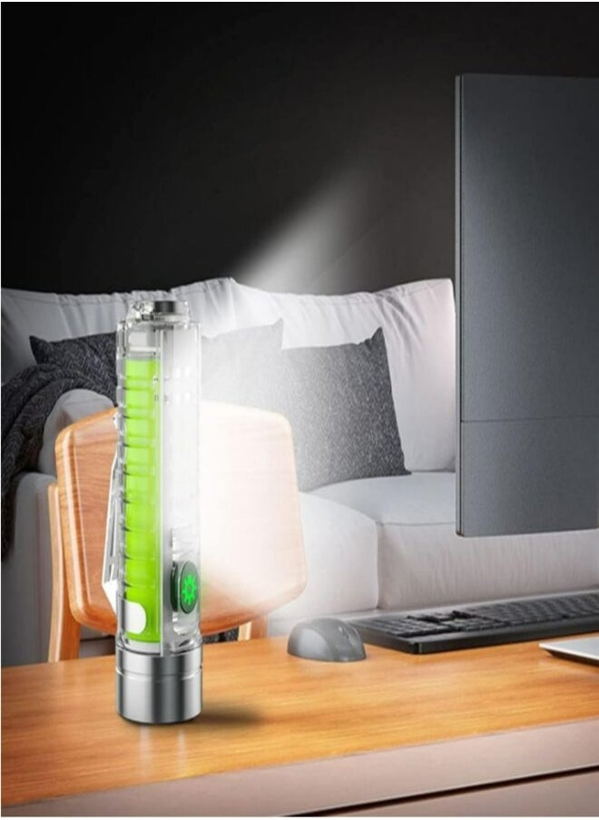 Davin Mini LED Flashlight USB Rechargeable Torch UV Lamp Strong Magnetic 8 Modes Lighting Outdoor Camping Portable Pocket Flashlight  - Image 3