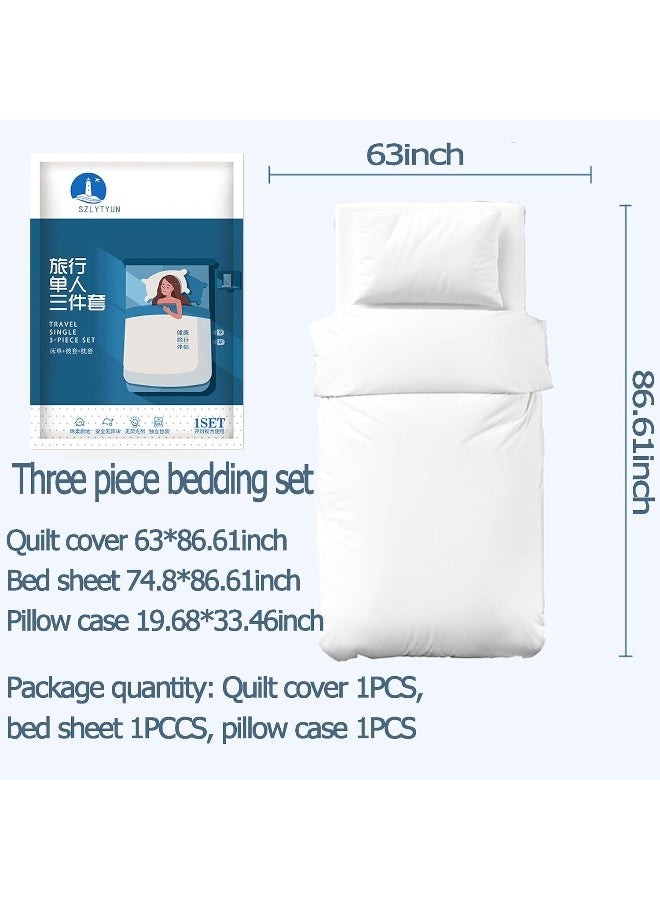 SZLYTYUN 1PCS Three-Piece Sets Travel Disposable Bedding Hotel Portable Disposable Travel Sheets Pillowcase Duvet Cover for Single use  - Image 2