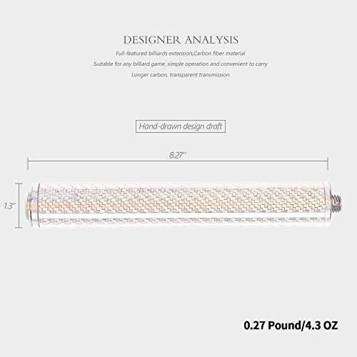 KONLLEN Pool Cue Extension 2'' 3'' 4'' 6'' 8'' 12'' Carbon Fiber Billiard Cue Extension Billiard Accessories for Pool Sticks - Image 2