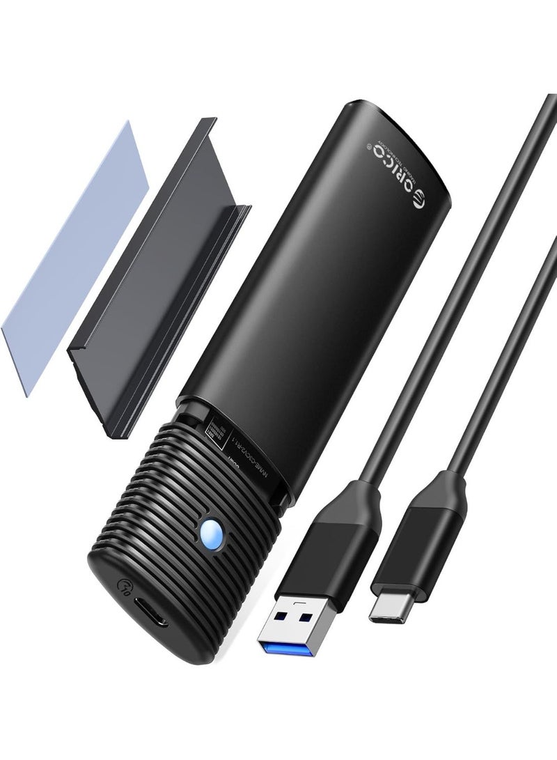 ORICO M.2 NVMe SATA SSD Enclosure Adapter Toolless, Aluminum USB 3.2 Gen2 10Gbps External Case for M-Key (B+M Key) 2230/2242/2260/2280 SSD - PWDM2G2A - Image 1