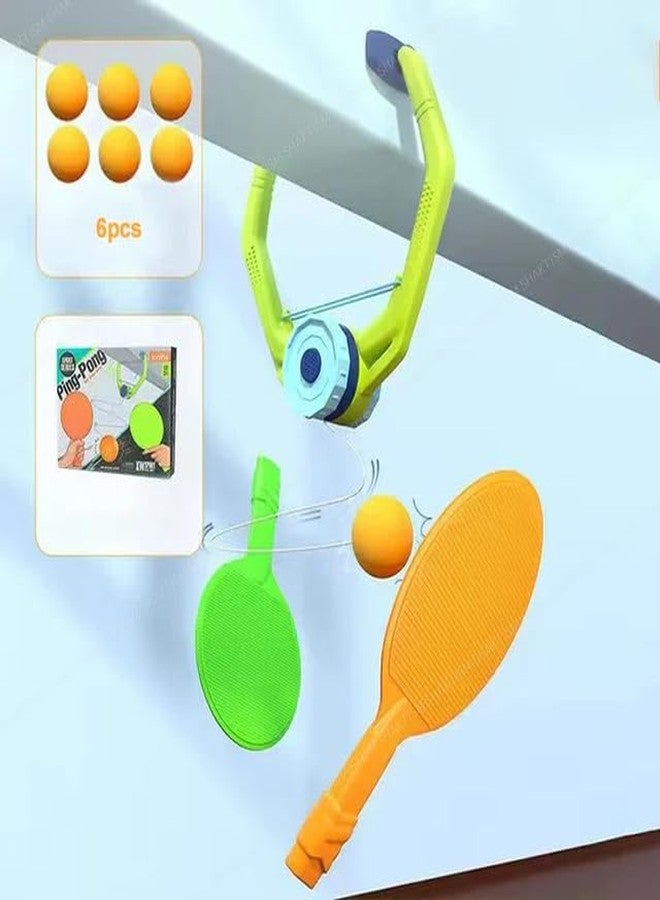 SHAKTISM Table Tennis Trainer Set, Adjustable Rope up to 2.5m, Paddle, 6 Balls, Multi-Coloured - Image 3