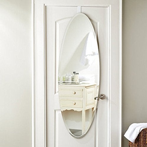 Quality Glass Oval Shape Frameless Decorative Glass Wall Mount Mirror Silver Size 18 X 36 inch