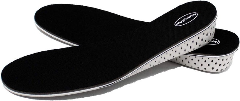 HappyStep Full Length Memory Foam Height Increase Insoles for Men Size 5-10 (1 Pair 3cm Height Insoles) Black