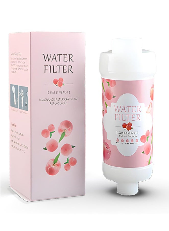 اماروها فلتر استحمام كوري بالفيتامينات - لمنع تساقط الشعر - يمنع الحساسية أو جفاف الجلد - إزالة الكلور والصدأ - العلاج العطري المريح - خرطوشة فلتر استحمام غير سامة. (خوخي) - Image 1